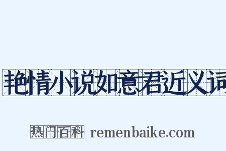 艳情小说如意君近义词是什么意思的图片